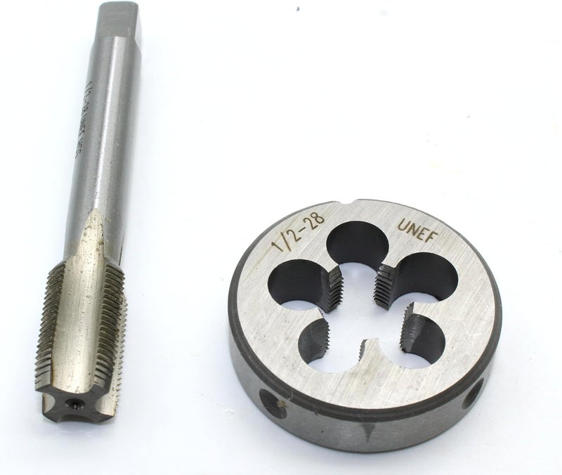 TEMO 1/2 inch-28 UNEF Tap and Die Set High Speed Steel 1/2 inch x 28 Right Hand Thread Tap and Round Die - Image 2